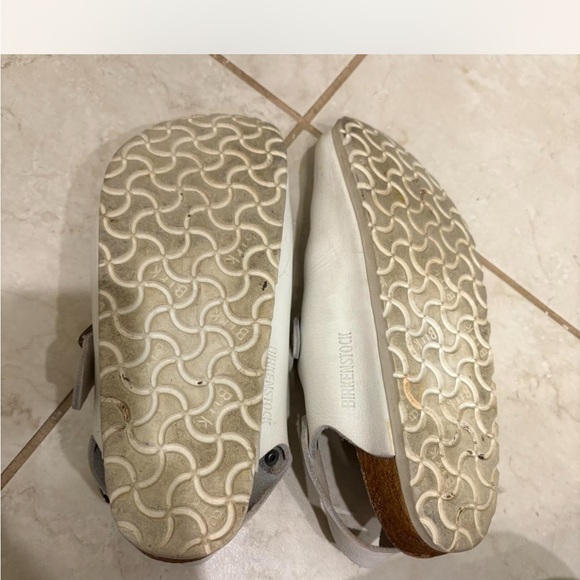 White Birkenstock Clogs with Buckles - Picture 2 of 3